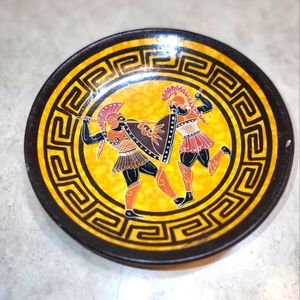 Trinket Dish collectible of Greek/Spartan warriors - almost 5 inches across